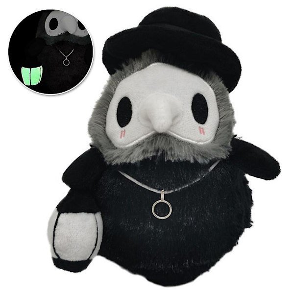 Plague Doctor Plussjdyr Hånd Gløder I Mørket Myk Stoppet Søt Teddydukke Barn Gave