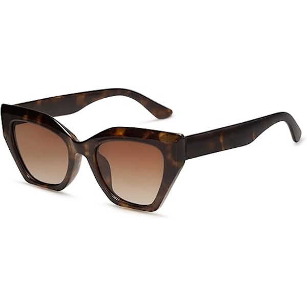 Firkantede polariserede cat eye solbriller til kvinder, retro, klassisk, vintage, trendy cateye solbriller Gradual tea