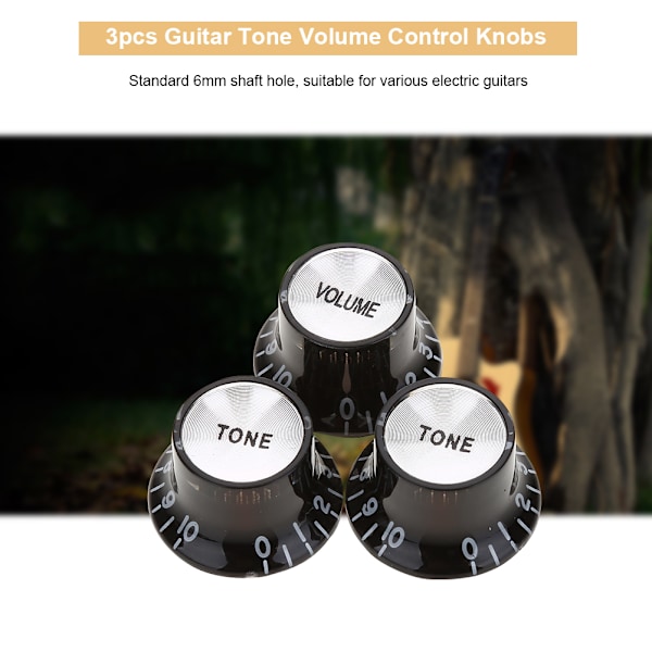 3 stk. Gitar Tone Volumkontroll Knapper Erstatning for Fender Elektriske Gitarer