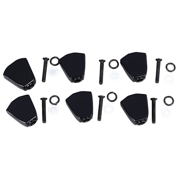 6 stk gitar tuner maskin håndtak tuning nøkkel knapp hode metall gitar tuning pin knapp svart