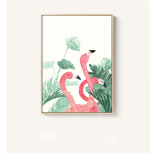 Flamingos i naturen Väggkonst Print affisch, enkel mode akvarellkonstteckningsdekor (set med 3 oinramade, 16''x20'')