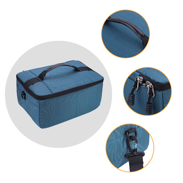 Fordable Protective Insert Partition Handle Camera Lens Bag Case Pouch (Blå)