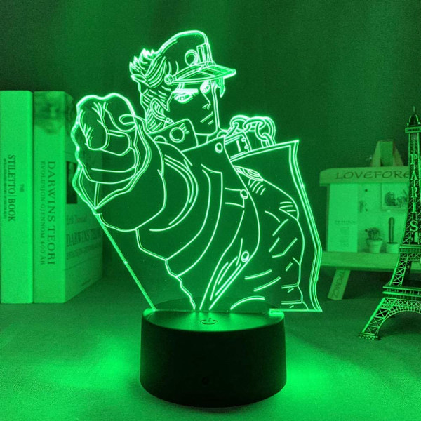 3D Anime Yövalo Anime JoJo Bizarre Adventure Jotaro Kujo Makuuhuoneen Sisustukseen Syntymäpäivälahja Hänelle JoJo Led-Lamppu Manga Lahja