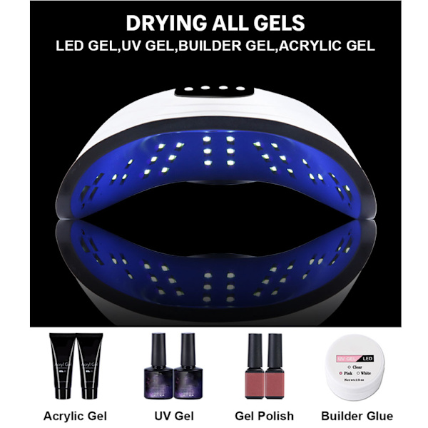 120W Bärbar LED-nagellampa Gelnagellack Torktumlare Snabbtorkande Nagelkonstmaskin