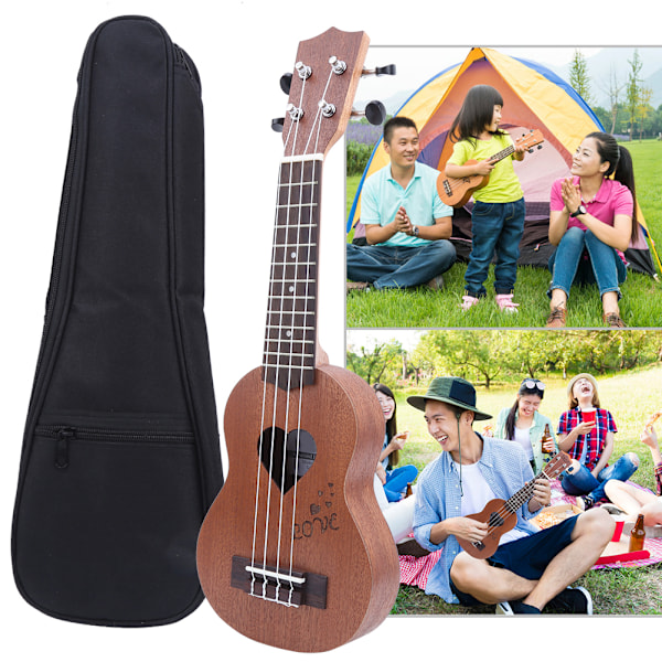 IRIN 17in Sapele Ukulele Bærbar Letvægts Børneguitar med Taske Gave til Begyndere Børn