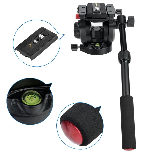 Kamera videokamera stativhode Fluid Drag Pan/Tilt-hode med hurtigutløserplate