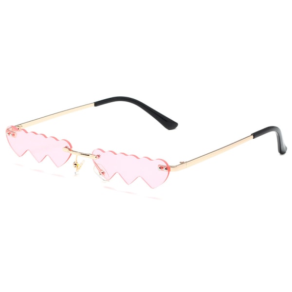 Siamese peach heart Sunglasses Women Rimless Heart Glasses Men 90s Disco Party Eyewear