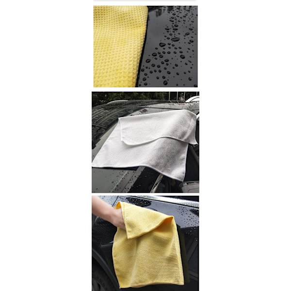 Glass Wipe Honeycomb Microfiber Ananas Bil Håndkle for Bilvask Super Absorberende - 15.7x23.6\" Hvit (2-Pakning)