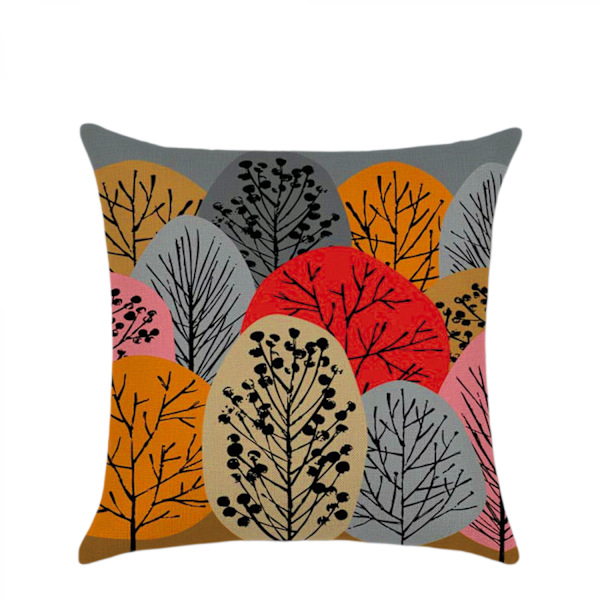 Dekorative bondegårds putetrekk 18 x 18 tommer 2 stk lin utendørs putetrekk for stue sofa bil seng (abstrakte blomster J)