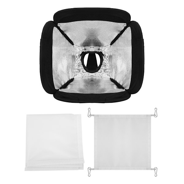 Universell hopfällbar lätt snabbkoppling blixtljusspridare softbox för DSLR 23*23cm