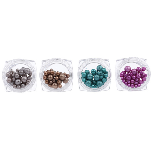 12 färger harts frostade pärlor nagelkonst dekoration 3D strass för DIY manikyr charm