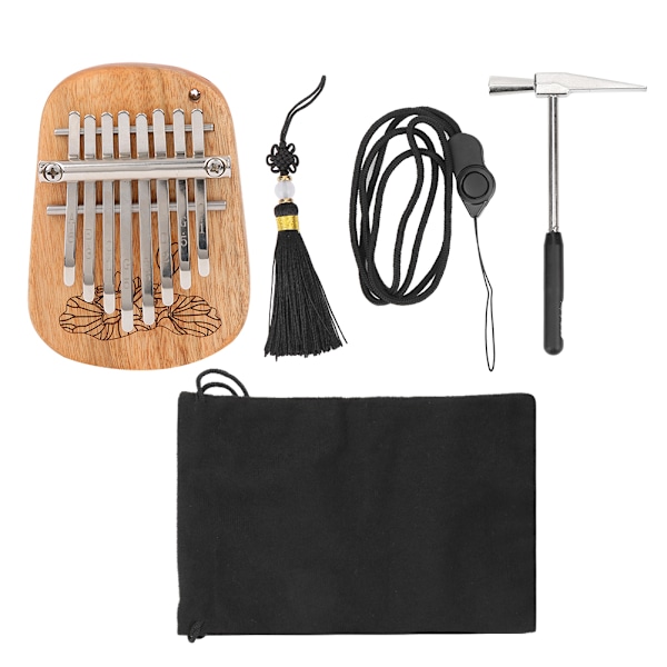 GECKO K&#8209;8CA Kalimba Tommelfingerklaver Percussion Instrument Kamfertræ 8&#8209;Nøgle Mini Hængende Hul