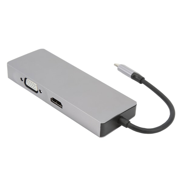 8 i 1 Typ C till VGA HD Multimedia Interface Hub Adapter PD Snabbladdning USB3.0 Hub