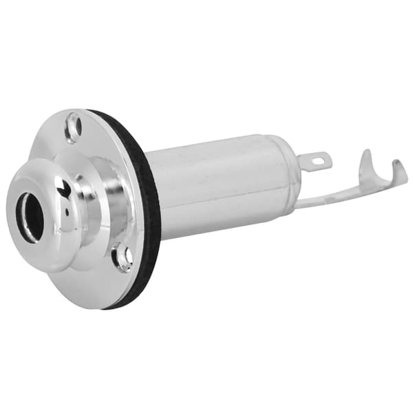 Kobber gevind stereo output jack tilbehør til elguitar (sølv)