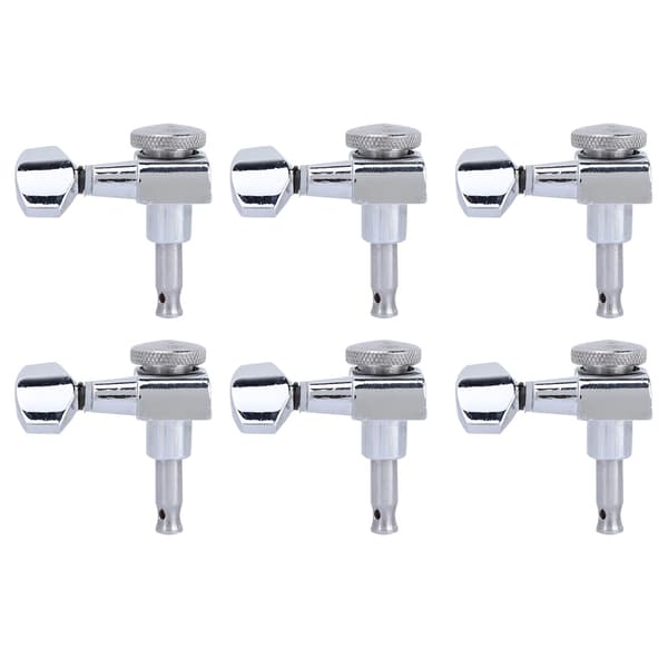Guitar Tuning Key Pegs String Tuned Machine Head Full Sealed Locking Tuner (Sølv)