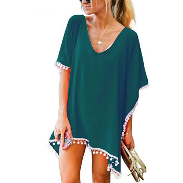Kvinnors Chiffon Baddräkt Strand Baddräkt Cover Ups för Badkläder --- Grön E（Storlek XL）