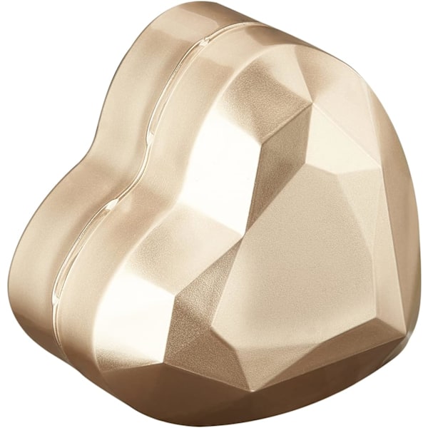 Hjärtformad LED-ring presentförpackning med sammetsinredning - Elegant smyckeskrin för bröllop, förlovning, frieri, födelsedag & årsdag gold