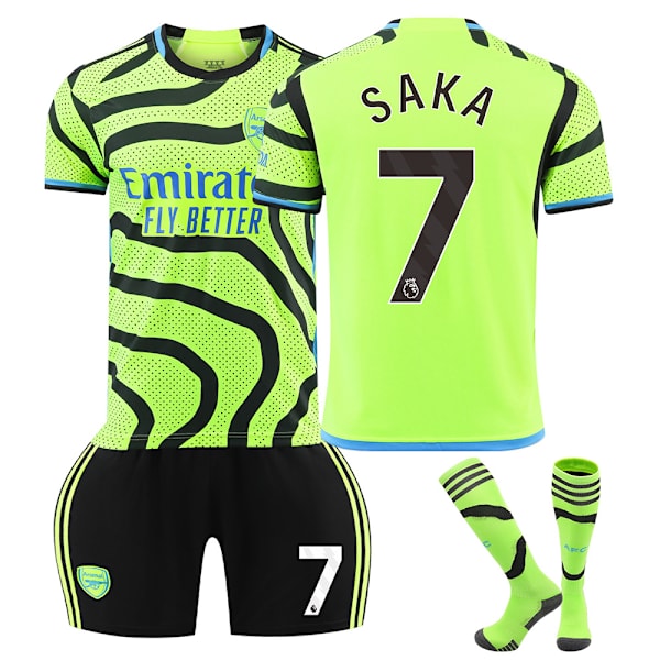 2324 Arsenal vieraspeli vihreä pelipaita setti sukat No.7 SAKA M