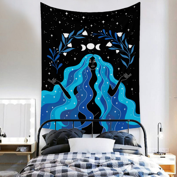 Wekity Boho-tyylinen seinävaate, esteettinen taide, kodin taustakangas, sisustuslahja, seinävaate olohuoneeseen ja makuuhuoneeseen (520-2, 59 x 79 tuumaa)