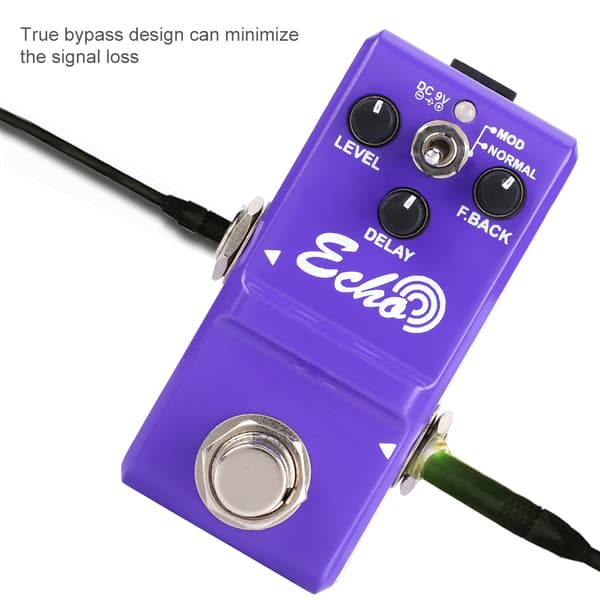 Mini Metal Shell Analog ECHO Guitar Effect Pedal med True Bypass Instrument Tilbehør