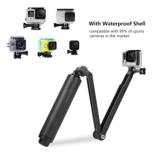 3 i 1 Multifunktionell Bärbar Selfie Stick Flytande Grepp Stativ för Actionkameror GoPro SJ