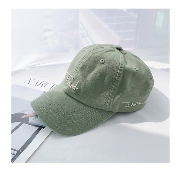 Retro vår och sommar tvättad utomhus solhatt casual vild baseballkeps, grön