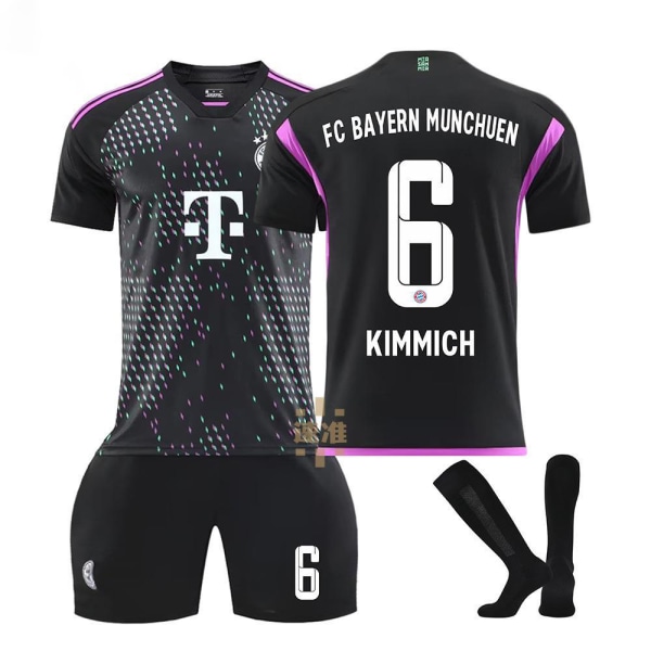Säsong 23-24 Bayern svart borta nr.6 Kimmich fotbollströja dräkt 18