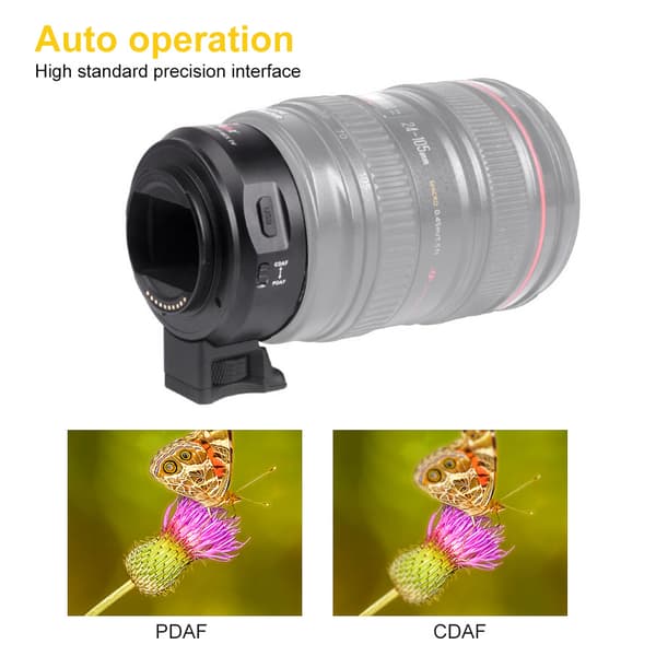 Viltrox EF-NEX IV autofokuserende overførselsadapterring til Sony E-mount kamera