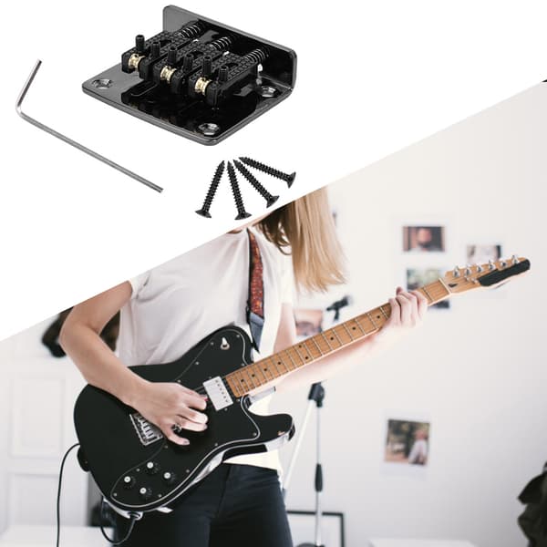 GA701B 3-strengs justerbar fast gitarbro erstatningsdeler for elektriske gitarer tilbehør