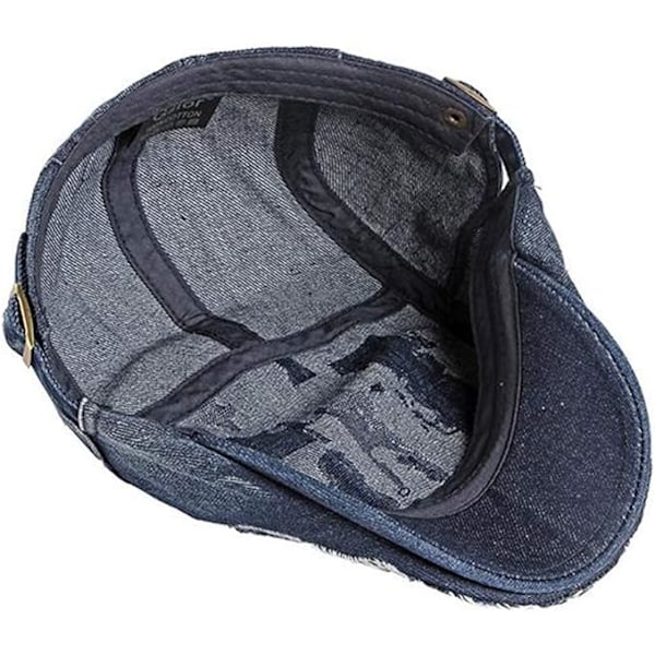 Mænds Denim Bomuld Newsboy Cap Ivy Gatsby Kørsel Jagt Cabbie Hatte, 2 pak