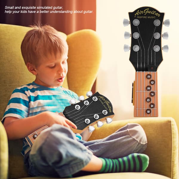 Mini luftguitar legetøj elektronisk infrarød musikinstrument til børn sort