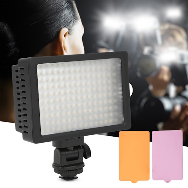 160LED Video Fotografering Fyllningsljus 5400K/3200K Ljusstyrka Steglös Dimning SLR-kamera