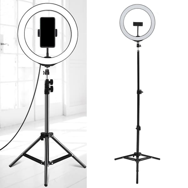 PULUZ Bærbar 10 tommer LED Ring Fill Light Sæt Blødt Lys Live Broadcast Lampeudstyr