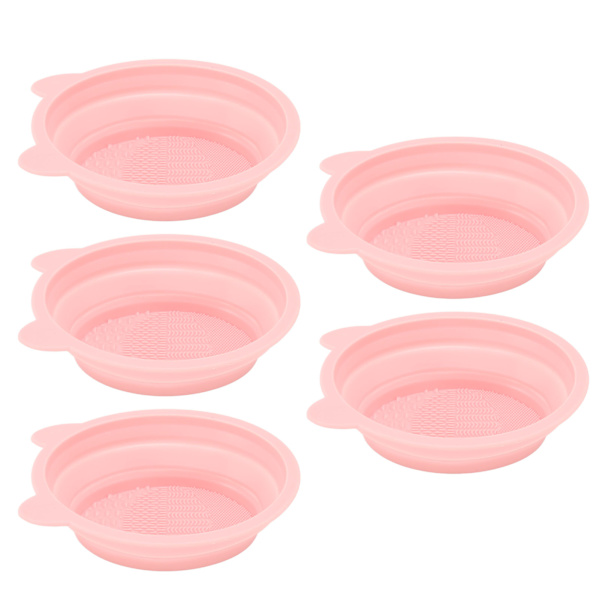 5 st Makeup Brush Cleaner Silikon Elastisk Borste Rengöring Scrubber Skål för Borstar Puder Puffar Svamp