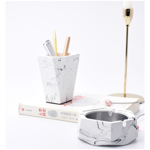 Pennhållare för skrivbordstillbehör och penselhållare, Cement Creative Personality Pen Holder Modern Minimalist Storage Box