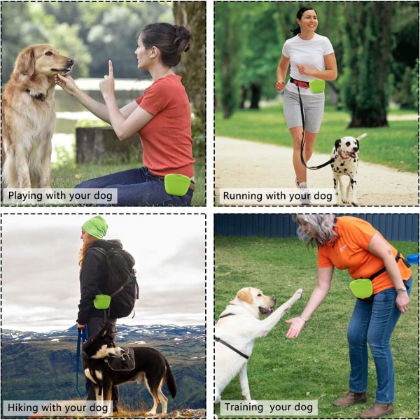 Silikon Dog Treat Pouch Training Pet Valp Bag Fick Snack Treat Mathållare med klämma för bälte för hundpromenad