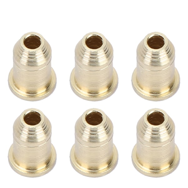 6 stk. jern elektrisk gitarstreng ferrules gitarstrenghette instrumenttilbehør (gull)