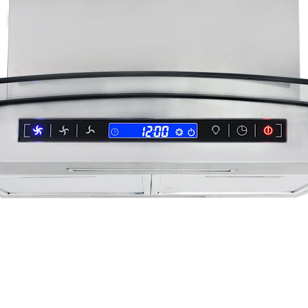 Emhætte med LCD til køkkenø 90cm 756m³/t LED