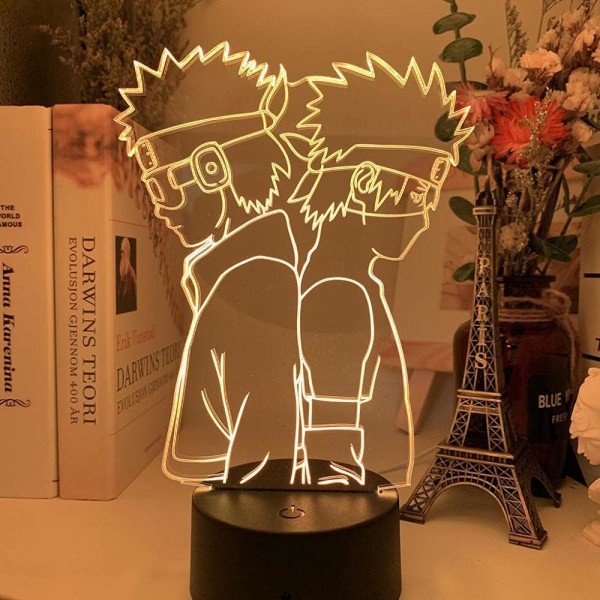 Japanilainen Anime-hahmo Itachi Uchiha Kakashi Jiraiya -lamput 3D-optisella illuusiolla Yövalo Lamppu Lahja LED-jouluun Syntymäpäivään Makuuhuoneen sisustukseen Lahjat tillbaka tillbaka