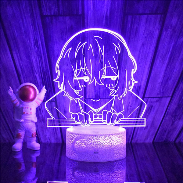 Bungo Stray Dogs 3D Anime Figur med Farverig LED Natlampe Dazai Osamu Model Fjernbetjening Belysning Dekoration USB Bordlampe Populær Bil