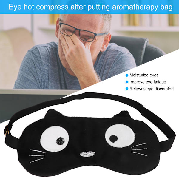 USB Varmt Kompress Øjenplaster Justerbar Malurt Træthed Linderung Varmeterapi Blindfold