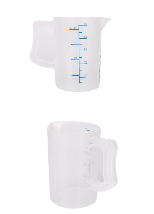 Set med 3 st PP plast blå graderade mätkoppar, kök matlagning bakning mätkoppar, 200/500/1000 ml mätkoppar