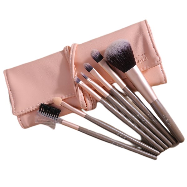 Real Perfection Makeup Brushes 7pcs Makeup Brushes Set med 1 Eyebrow Razor Premium Syntetiske Foundation Brushes Blending Face