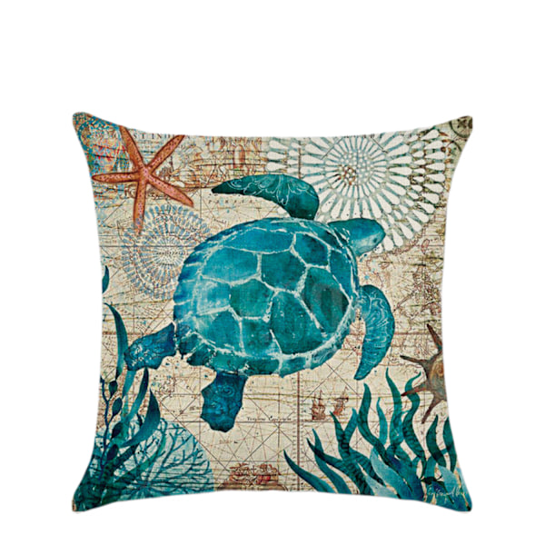 Kuddöverdrag 18x18 tum Set med 2  Havssköldpadda Val Bläckfisk Hippocampus Marint Liv Kuddfodral Kuddfodral för Säng Stol  Soffa Sovrum L