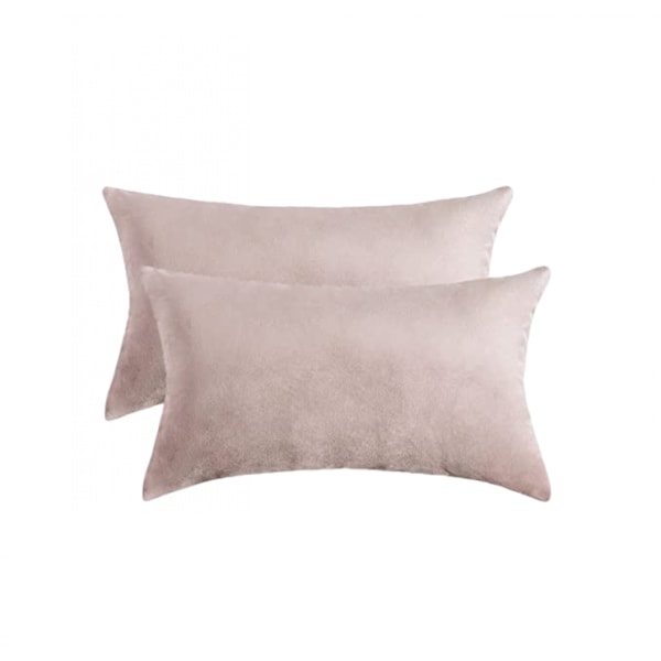 Pakke med 2 bløde plys dekorative firkantede pudebetræk pudebetræk til sofa soveværelse bil 12 x 20 tommer 30 x 50 cm（Pink）