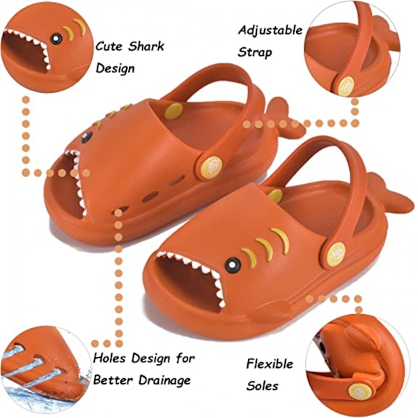 Sandal för småbarn pojkar flickor Slide Sandal Dinosaur Småbarn Flip Flops Utomhus Inomhus Hem Barn Sommar Vattenskor-----Orange（140 Yard）