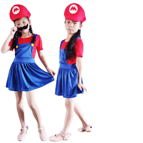 Halloween Muskel Kostyme Cosplay Barnekostyme Hulk Kostyme Avengers Anime Kostyme (Mario jente rød) S