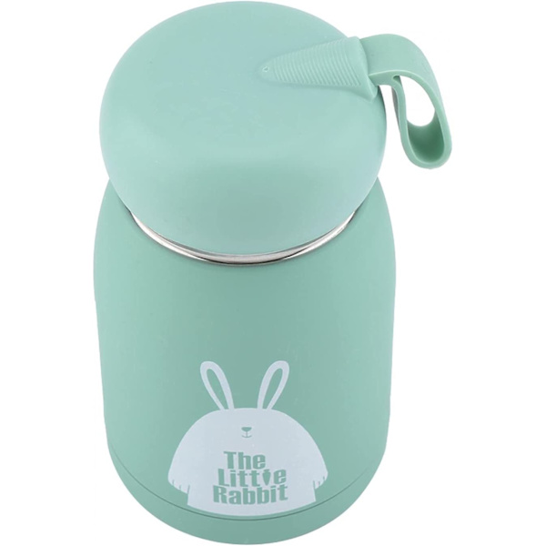 Vakuumkopp Isolerad Kaffeeflaska, 320ml Mini Vakuummugg Söt Termos, Rostfritt Stål Mini Termos Resmugg, grön