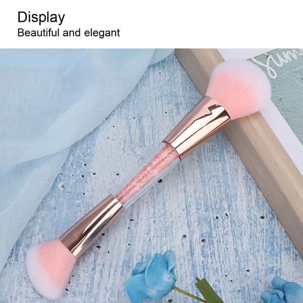 Professionel Dobbelt Hoved Løst Pudderbørste Blusher Kosmetikbørste Makeup Værktøj