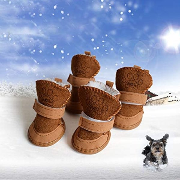 Hundstövlar Tassskydd, Anti-halk Hundskor, Dog Australia Boots Pet Antisladd Skor Vintervarma Skidproof Sneakers, för liten hund